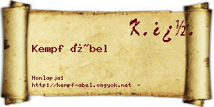 Kempf Ábel névjegykártya